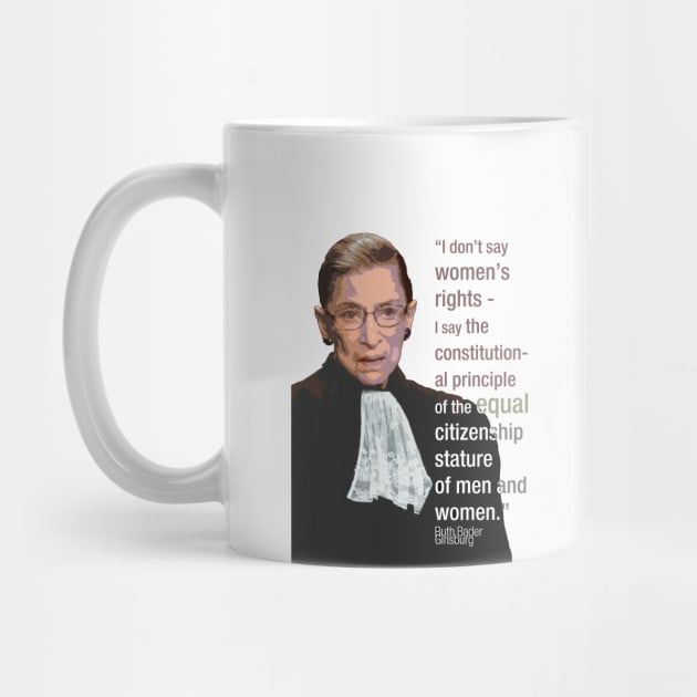 Women's Rights - Ruth Bader Ginsburg quote - Ruth Bader Ginsburg portrait - Feminist Art. by FanitsaArt